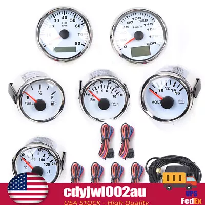 6 Gauge Set GPS Speedometer Tachometer Waterproof For Car Marine Boat Truck • $123.50