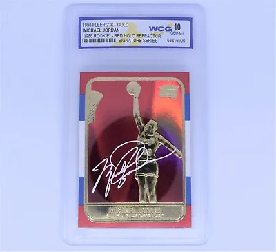 Michael Jordan Gold Red Holo Refractor Auto NBA Bulls Grade 10 Limited Stock! • $99.99