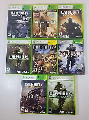 Call Of Duty Xbox 360 Lot Of 8 Modern Warfare 2-Black Ops 3-World At War-Ghosts+ • $30