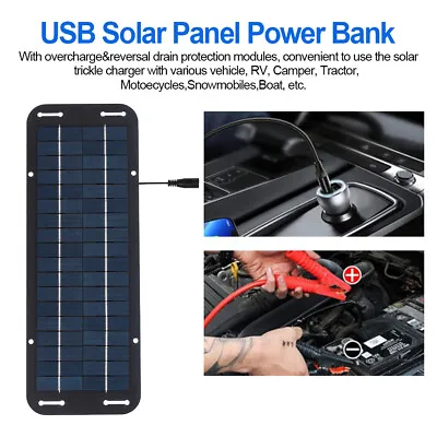 Portable 60W 12V Solar Panel Trickle Battery Charger Car Van Caravan Boat Kit • £14.90