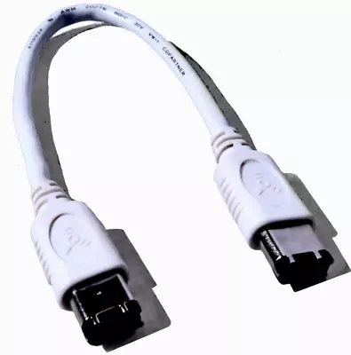 Firewire 6 Pin To 6 Pin Male 1394a IEEE Cable - 6 Inches (White) • $7.99
