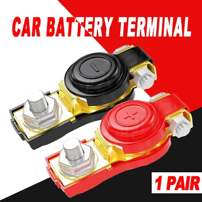 Pair Car Battery Terminal Connector Post Positive+Negative Poles Universal US • $8.99