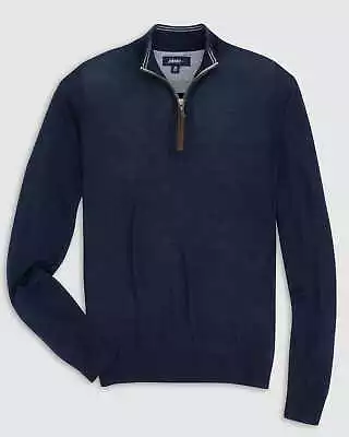 Johnnie-O Baron Wool Blend 1/4 Zip Pullover Sweater Twilight Size L • $53.59