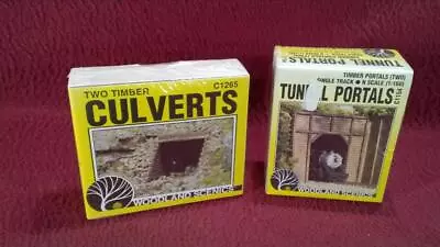 #7 N Woodland Scenics C1254/c1165 Timber Tunnel Portals & Culverts - Nip • $9.77