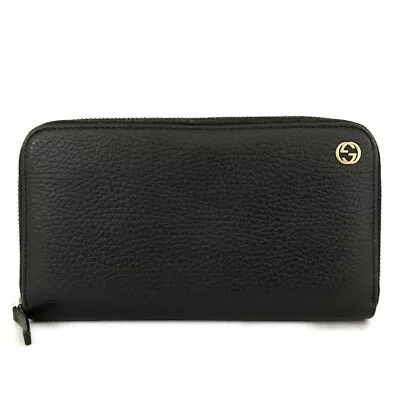 GUCCI Interlocking G Leather Zip Around Long Wallet/2Y0091 • $1