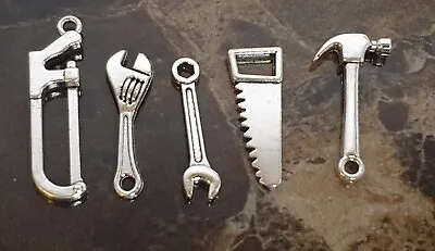 £2.95 • Buy 5x Miniature Tiny Metal DIY Tools Jewellery, Keyring Making Hammer, Saw, Spanner