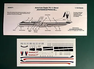 Avigraphics Decals 1/144 AG4071 - YS-11 American Eagle • £6.99