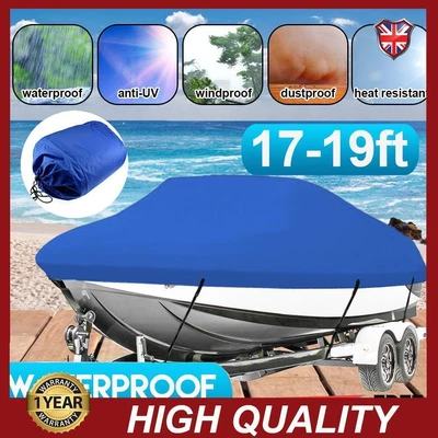 £32.89 • Buy Speedboat Heavy Duty Boat Cover Waterproof Fish Ski V-Hull Marine 17-19FT