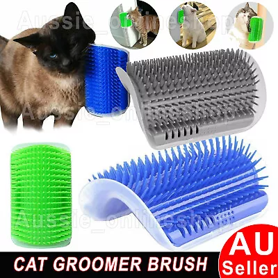 Cat Groomer Brush New With Catnip Self Pet Wall Corner Grooming Toy Massage Comb • $15.49