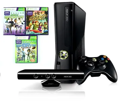 $169.99 • Buy Xbox 360 Kinect Sports Bundle 250gb Complete Console Controller Cords + 3 Games!