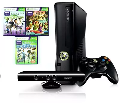 Xbox 360 Kinect Sports Bundle 250gb Complete Console Controller Cords + 3 Games! • $169.99