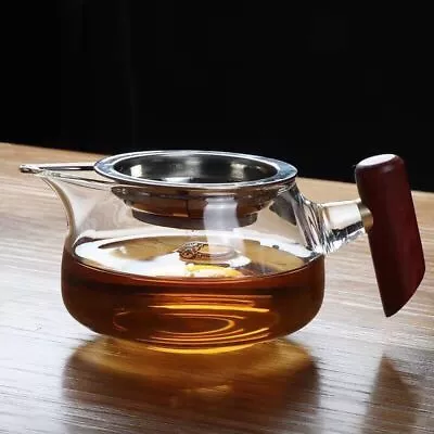 Thick Heat-resistant Glass Side Handle Kung Fu Tea Set Wood Handle Tea Chahai • $22.90