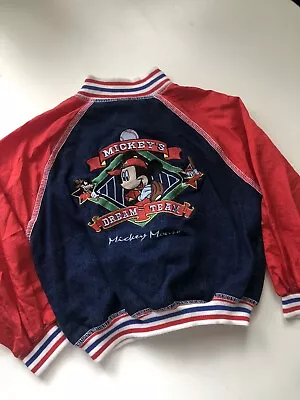 Vintage Disney Mickey Mouse Varsity Denim Jacket / Kids • $39