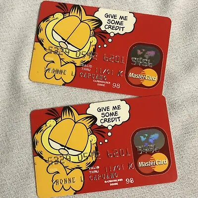 Lot Of 2 GARFIELD THE CAT MasterCard Credit Cards Industrial Bank Exp 2001/173 • $25