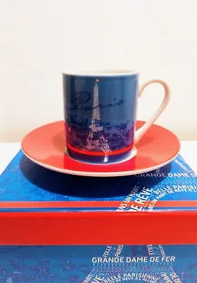 £5 • Buy French Paris Eiffel Tower Set Of Two Coffee Cups & Saucers Dominique Vari Boxed