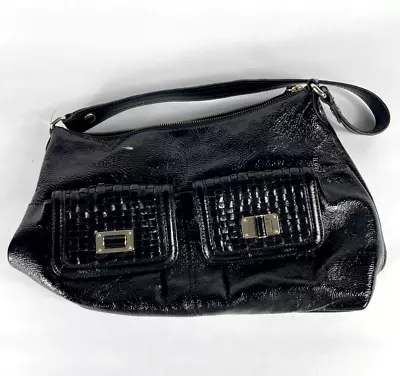 Elliott Lucca Weave Black Leather Shoulder Bag 100% Shinning • $19.01