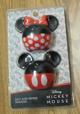 New Disney Salt & Pepper Shakers Set Ceramic Minnie & Mickey Mouse Best Brand • $9.99