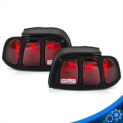 For Ford Mustang 1996 1997 1998 Black Red Brake Tail Lights Lamps Pair LH & RH • $72.50