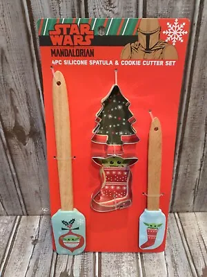 $24.99 • Buy Star Wars Mandalorian Baby Yoda Christmas Spatula And Cookie Cutter Set