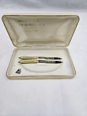 Vintage ARPAGE Chanel No. 5 Writing Pens 14K Filigree Original Box Set Of 2 • $0.99