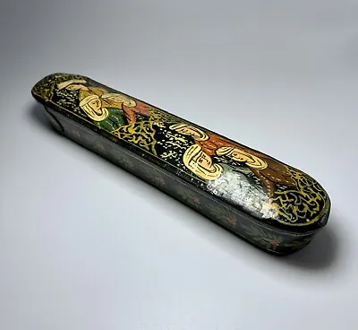 19th Century Qajar Qalamdan Lacquered & Painted Paper Mache Pen Case / Holder • $184.03