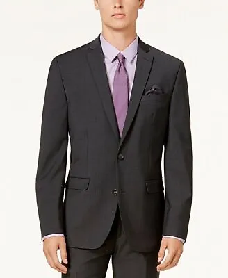 Bar III Men's Slim-Fit Active Stretch Suit Jacket 38L Charcoal Grey Sport Coat • $16.17