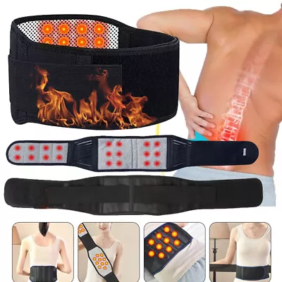 Self Heating Magnetic Back Support Lumbar Lower Brace Belt Strap Pain Relief Gym • $13.79