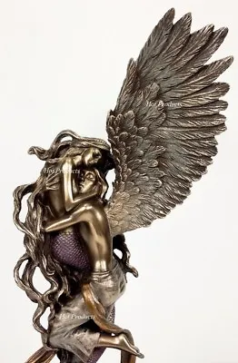 12  IMPOSSIBLE LOVE Mermaid And Angel Lovers Statue Bronze Finish Selina Fenech • $85.50