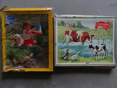 Wooden Jigsaw Puzzles X 2 - Vintage 70s - Victory - 42/50 Pieces - 4-6 Years Old • £12