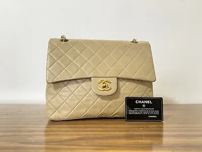 Chanel Classic Double Flap Bag Beige Medium • $8499