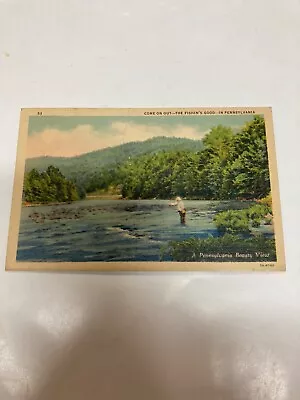 1938 Come On Out The Fishings Good In Pennsylvania Beauty View Pa  • $2.99