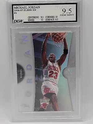 MICHAEL JORDAN 2006-07 Fleer EX #4 - DGA 9.5 GEM-MT! BULLS HOF -Acetate • $299.99