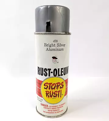 Vintage Rust Oleum Spray Paint Can Stops Rust 13 Oz 470 Bright Silver 1973 • $24.99