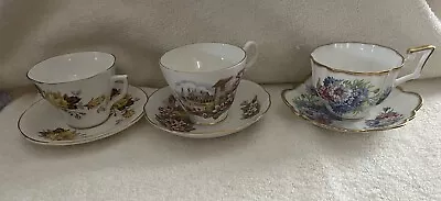 Vintage  Lot Of (3)  BONE CHINA  England Bone China Tea Cups & Saucers • $15