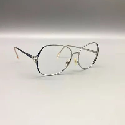 Safilo Elasta 4557 Vintage Silver Eyeglasses Oversized Full Rim Frames 54-15-135 • $51.20
