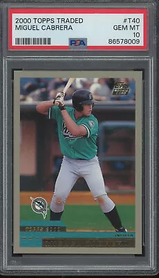 2000 Topps Traded #T40 Miguel Cabrera RC Rookie Gem Mint PSA 10 • $63