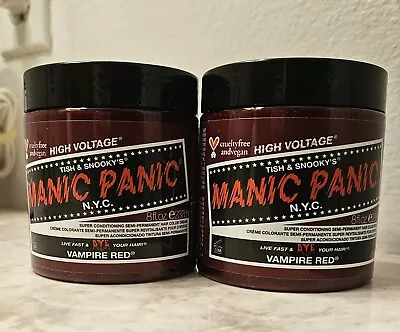 Qty-2-Manic Panic Semi-Permanent Hair Color Vampire Red 8oz Total 16oz • $36