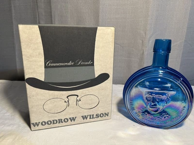 $10 • Buy Wheaton Commemorative Iridescent Decanter Bottle Carnival Glass Woodrow Wilson 