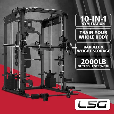 LSG GRK200 10-in-1 Home Gym Station Power Rack Smith Machine Cable Crossover • $1899.09