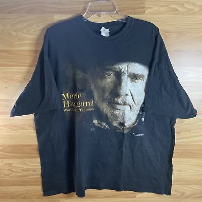 Merle Haggard 2011 Working In Tennessee Music T-shirt Black Sz 2XL Double Sided • $39.99