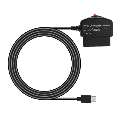 Car OBD Power Cable For Dash Camera 24 Hours Surveillance/ACC Mode USB C Port • £13.82