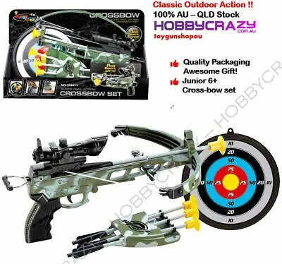 Real Action Kids Crossbow Set With Target Children Toy Archery Kids Outdoor Game • $59.50