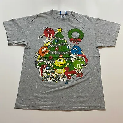 $13.28 • Buy Vintage M&Ms T-Shirt Size M Gray Retro Candy Promo Christmas Cartoon Mens