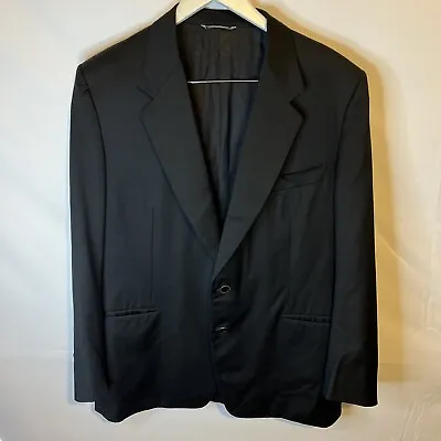 Canali Milano Mens Black 100% Pure New Wool Blazer Jacket 44R • £35