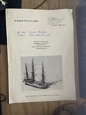 1960'S MANTUA  CONSTITUTION  MODEL SHIP KIT INSTRUCTION BOOKLET- HOBBY Italy! • $14.99