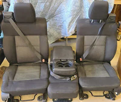 04-08 FORD F150 Crew Cab Black Cloth Front Seats With Console Manual • $599