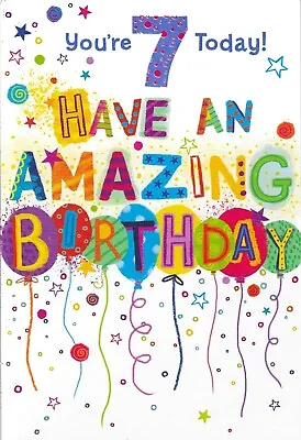 Age Seven 7th Boy Birthday Greeting Card 7 X5  Have An Amazing Birthday • £1.95