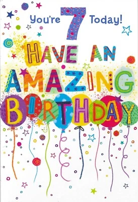 Age Seven 7th Boy Birthday Greeting Card 7 X5  Have An Amazing Birthday • £1.95