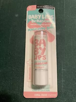 MAYBELLINE BABY LIPS DR RESCUE MEDICATED BALM 55 Coral Crave - PACKAGED - NEW • $6