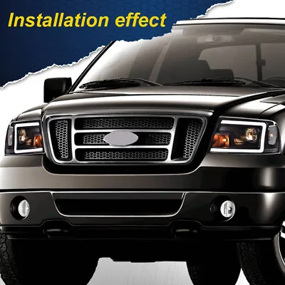 Fit For 2004-2008 Ford F150 06-08 Lincoln Mark Lt Led Drl Black Headlights • $119.95